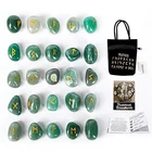 25 шт.набор, камень-Руна, выгравированный лечебный кристалл, камень-Руна для чакры фэн-шуй, балансировка рейки, лечебный руничный камень