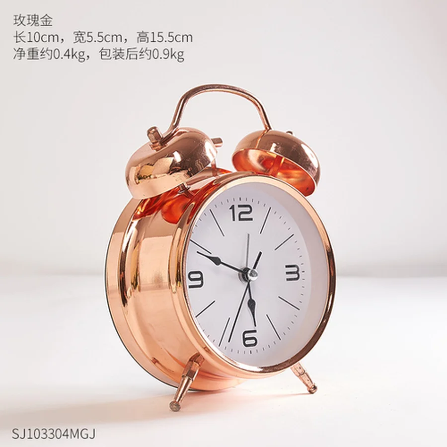 Металлический будильник в скандинавском стиле с повтором и светильник маленькие