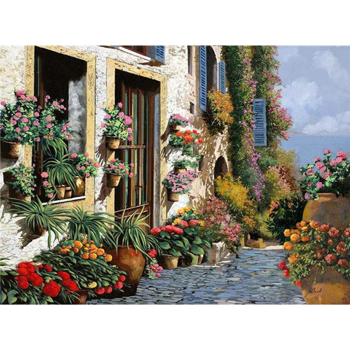 Сад 5D алмазная вышивка цветок крестиком пейзаж живопись сделай сам кристалл