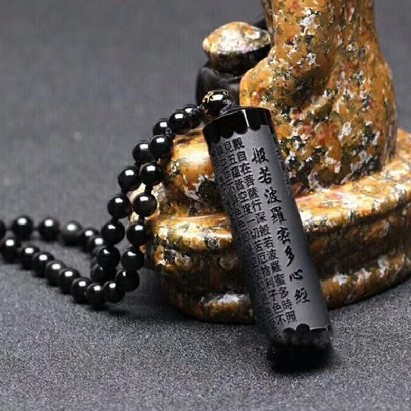 

Natural Obsidian Cylindrical Core Pendant Necklace Jewelry boutique Jewelry Ice Obsidian Necklace Pendant