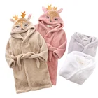 Детский халат, мягкий детский банный халат с капюшоном, хлопковая детская одежда, полотенца с длинным рукавом для девочек, зимняя одежда для сна