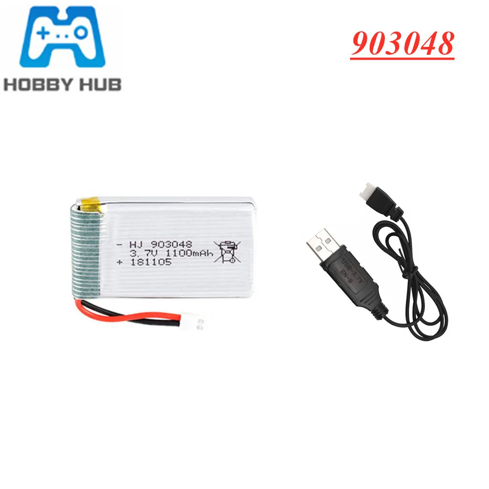 Аккумулятор 3,7 в 1100 мА · ч 25c 903048 Lipo + зарядное устройство для Syma X5S X5SC X5SW T04 F28 859B RC, Аккумулятор 3,7 в для 144001