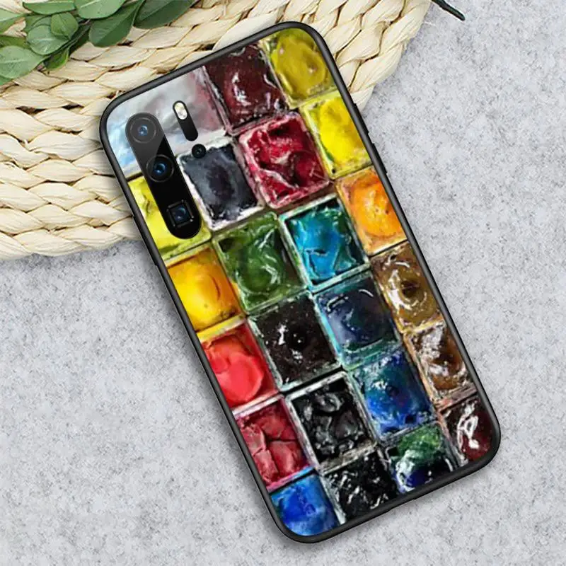 

Set Paint Palette Painting Box Watercolors Phone Case For Huawei honor Mate P 10 20 30 40 i 9 8 pro x Lite smart 2019 nova 5t