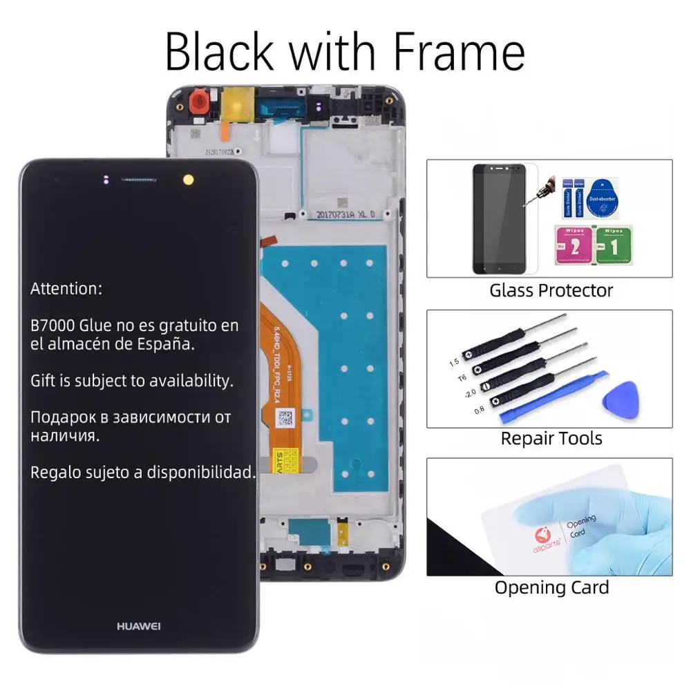 Дисплей для HUAWEI Y7 Prime LCD в сборе с тачскрином 5.5'' Nova Lite Plus LCD - Цвет: Black with Frame