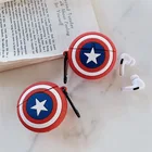 Силиконовый чехол для Airpods 12 Pro, чехол с изображением героев мультфильма Marvel, Капитана Америка, Bluetooth, аксессуары для наушников