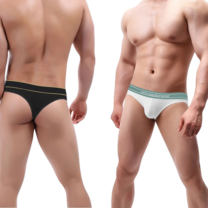 

ORLVS New Sexy Mens Jockstrap Underwear Mesh Men's Thong Cotton Gay Men Underpants Low Waist Hip Lift Tanga Jockstraps OR6105