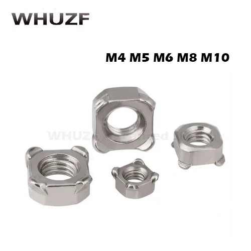 

M4/M5/M6/M8/M10/M12 Square Welding Nut 304 stainless steel / Four Corner Welding Nut / Square Spot Welding Nut