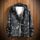 VERSMA 2019 корейский Харадзюку тренд напечатанный мужской бомбер куртки осень хип хоп Уличная негабаритная ветровка с капюшоном дропшиппинг