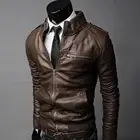 Мужская куртка с эластичным подолом, универсальная приталенная мотоциклетная куртка с воротником-стойкой, мотоциклетная куртка, Мужская одежда