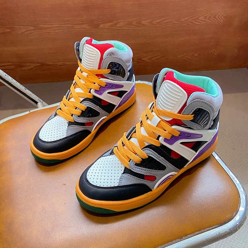 

Women Microfiber Leather Sneakers 2021 Autumn Designers High-top Casual Shoes Tenis Ladies Vulcanized Shoes High-quality