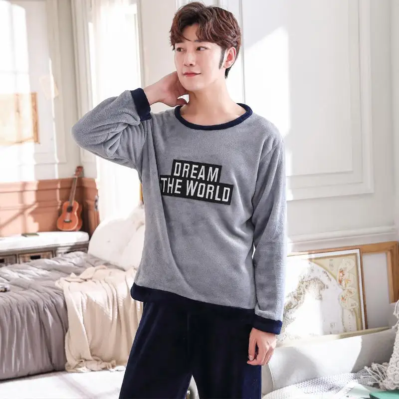 Женские и мужские пижамные комплекты MISSKY утепленные бархатные пижамы