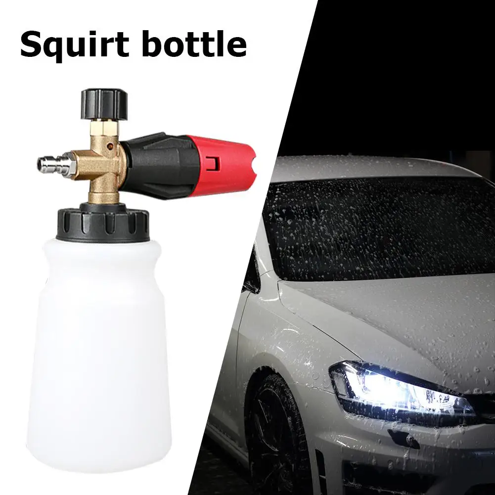 

800ml Snow Foam Lance Washer Bottle 1/4 Quick Connector High Pressure Car Wash Jet Bottle Adjustable Foam Nozzle Open Column