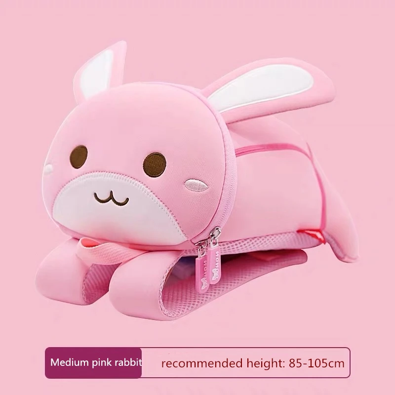 M pink rabbit Рюкзак NOHOO с 3D рисунком, Детская сумка для девочек и мальчиков, школьные сумки mochila escolar, милые водонепроницаемые Рюкзаки для детского сада - Цвет: M pink rabbit