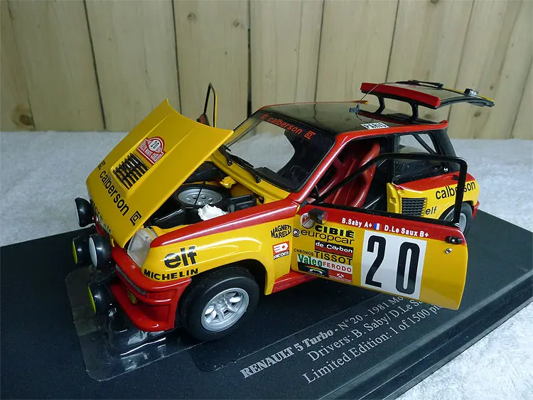Монте Карло 1/18 Renault 5 Turbo № 20 и 38 коллекция литой модели автомобилей из сплава