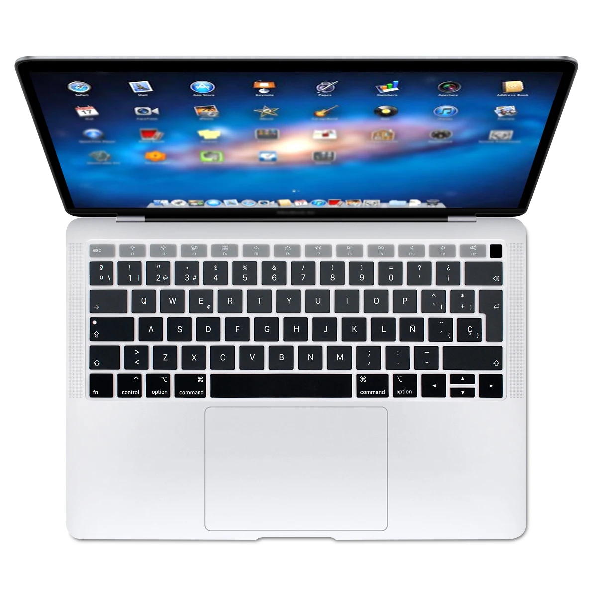 Силиконовая Защитная пленка для клавиатуры HRH Rainbow с испанской раскладкой Apple MacBook