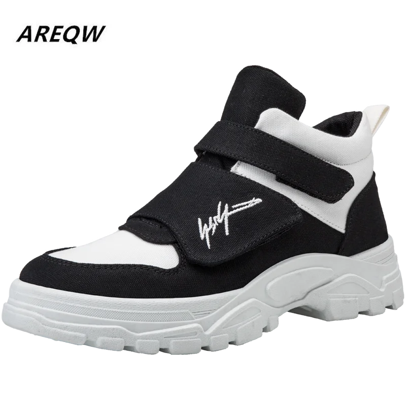 2019 Hot Men Shoes Fashion Autumn Winter Leather Footwear for Man New High Top Canvas Casual Sneakers | Обувь