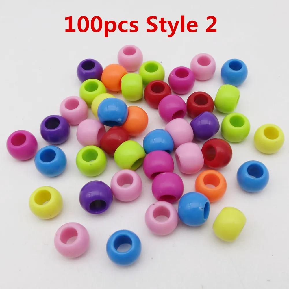 100pcs Style 2 20 шт.-100 шт., вязаная крючком Детская коробка для девочек, косички для волос, косички, дредлок, бусины, кольца, трубка, плетение, аксессуары для наращивания волос - Цвет: 100pcs Style 2