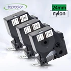 Topcolor 3PK 1734524 24 мм Промышленная лента совместимый с DYMO гибкий нейлон Rihno этикетка лента черный на белом для Dymo Rhino принтера