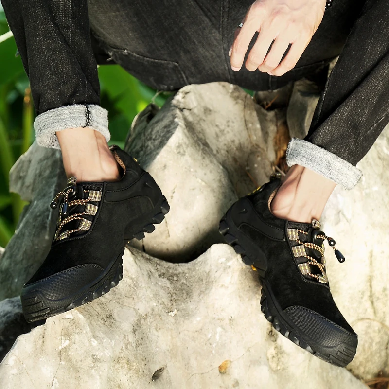 Для мужчин Пеший Туризм обувь из натуральной кожи на открытом воздухе спортивные