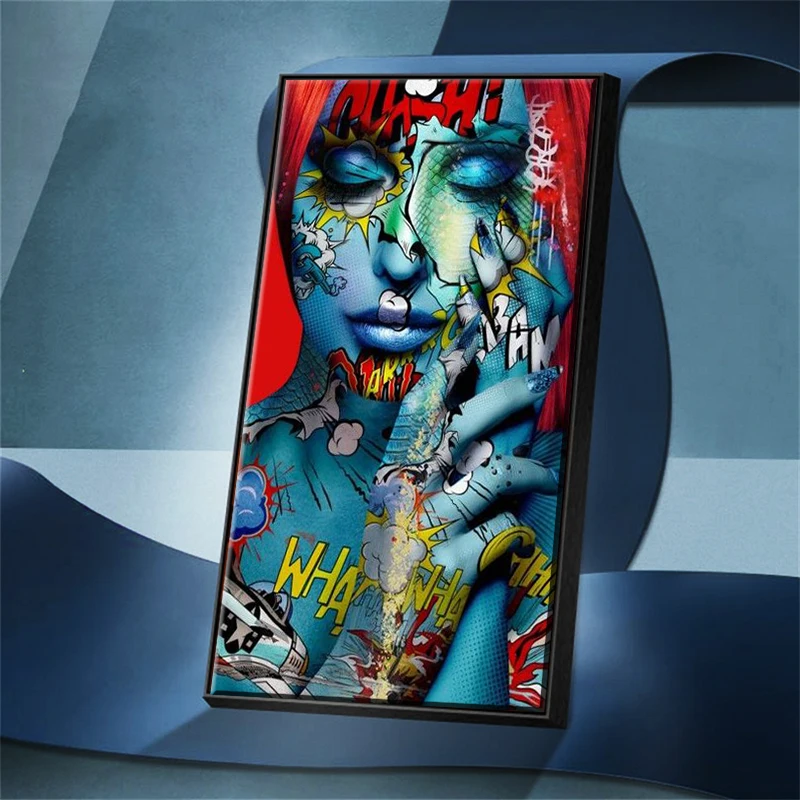 

Personality Graffiti Girl Canvas Painting Room Decoration Art Posters and Prints Abstract Street Art Living Room Wall Decoration