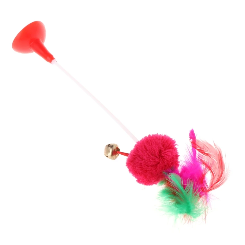 Игрушки для кошек перо мяч снизу присоска с колокольчиком забавная игра котенок