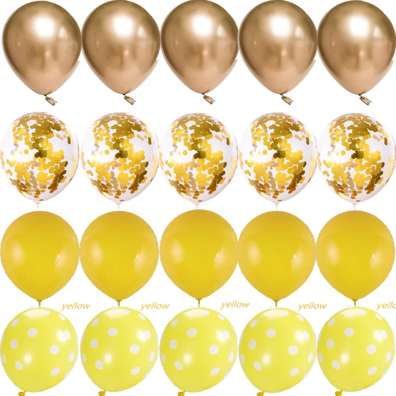 12 дюймовые латексные воздушные шары с металлическими пайетками вечерние