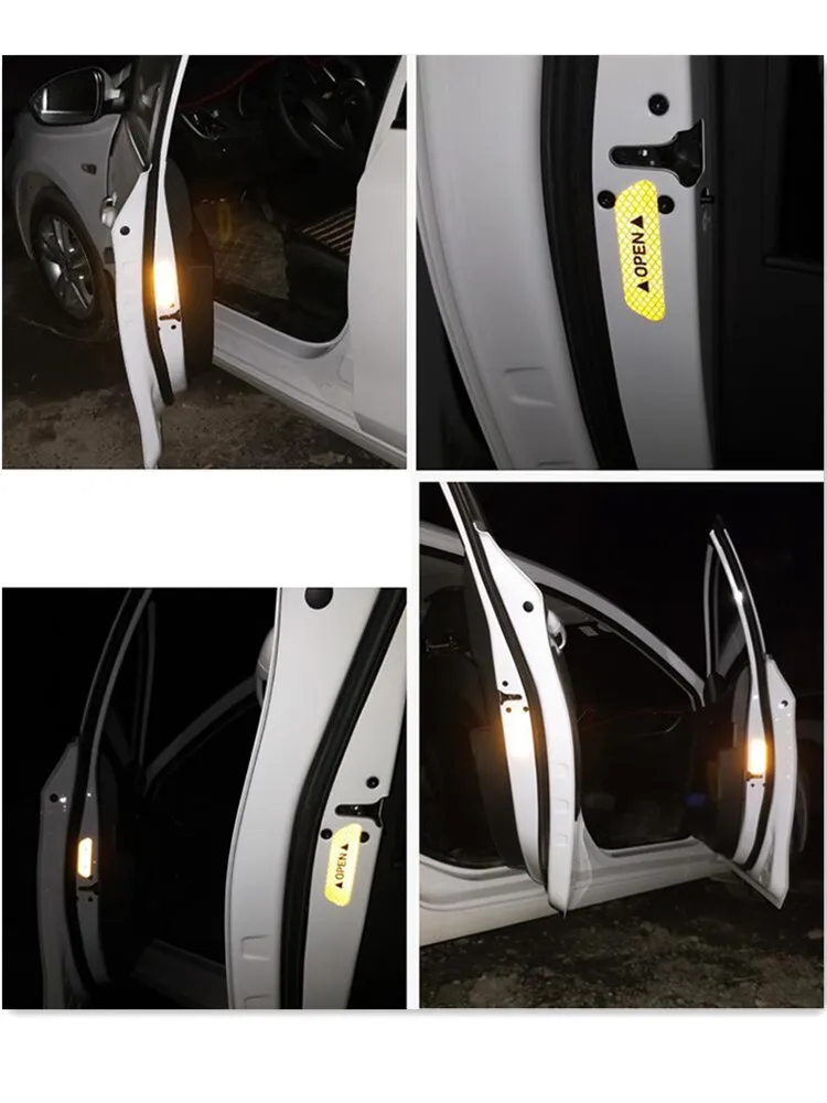 4 шт./компл. двери автомобиля Светоотражающая Безопасность Предупреждение