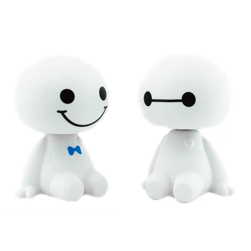 Мультяшный пластиковый робот Baymax Вибрирующая голова фигура Автомобильные