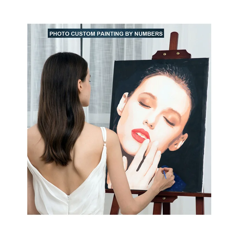 

Personality Photo Customized Photo Custom DIY Kits Drawing Canvas Pictures Portrait By Numbers Canvas Coloring Adult No Frame