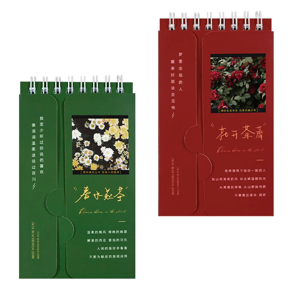 

2Pcs Vocabulary Practice Notepads Study Memo Note Manual Book Carry Pocket Diary (As Shown)