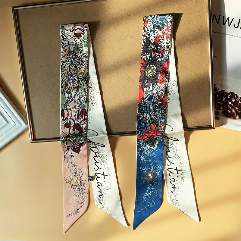

Fashion Bag Scarf Top Women Twill Print Ladies Bandana Hair Band Shirt Tie Designer New Girls Headscarf And Neck Scarf