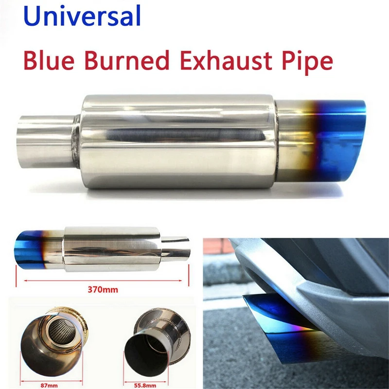 

Автомобильная универсальная выхлопная труба из нержавеющей стали, задняя выхлопная труба, задняя горловина, глушитель, наконечник трубы, 370 мм, обжаренный синий