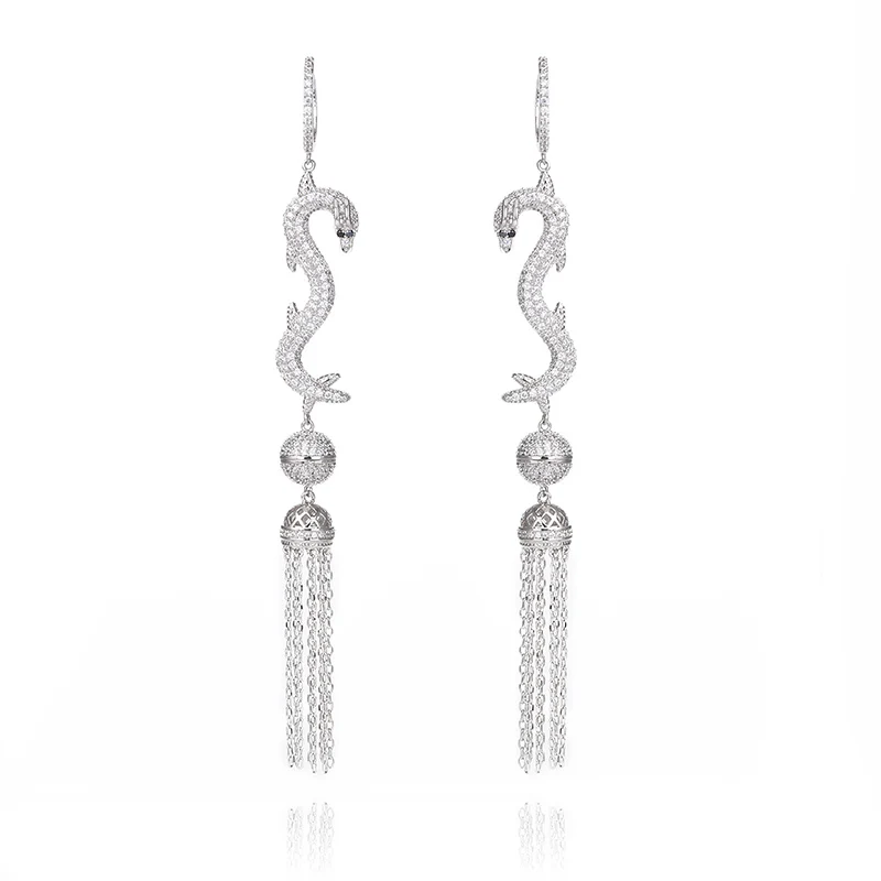 Серьги с кисточками в виде дракона для очень девушек роскошные женские серьги