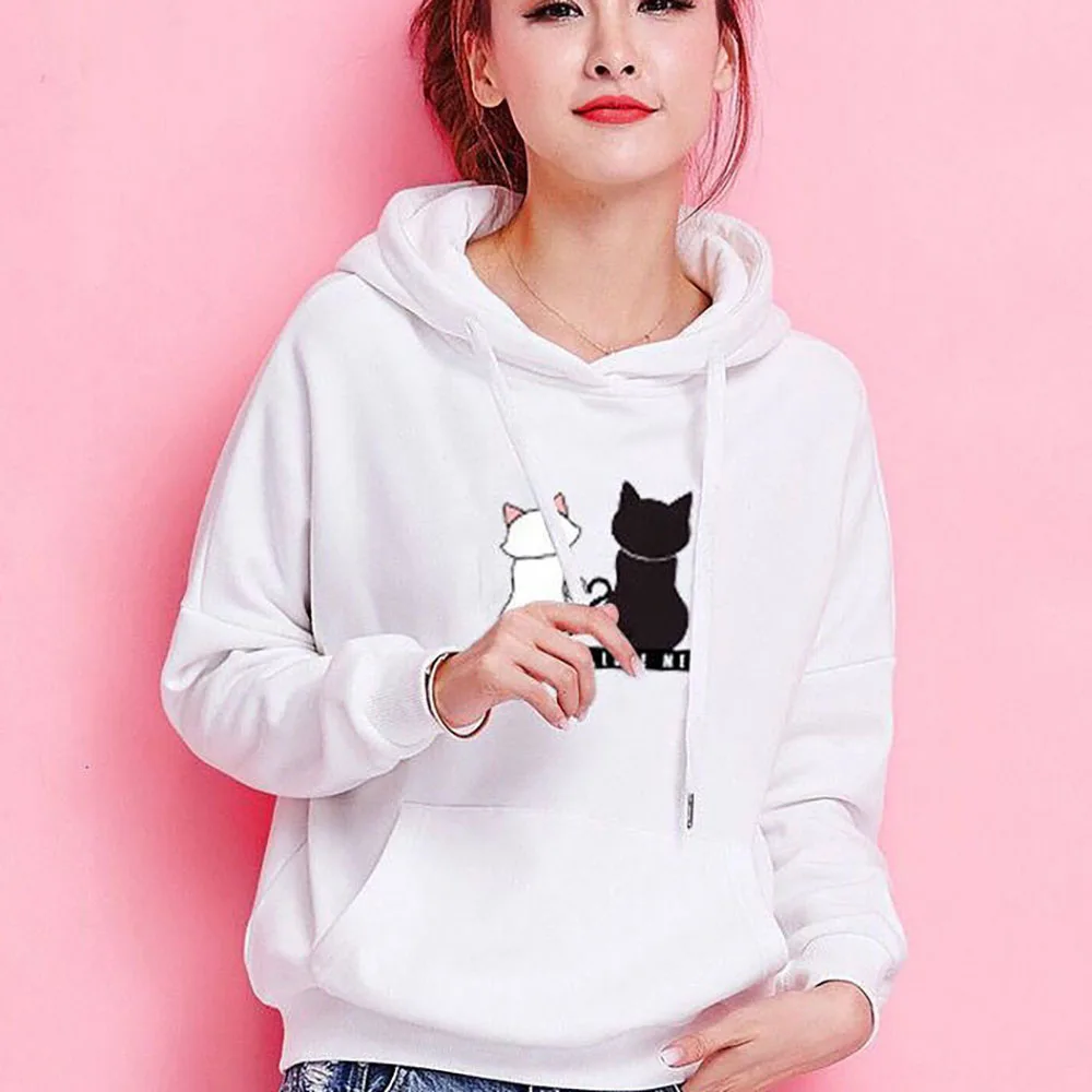Женская зимняя толстовка с капюшоном длинным рукавом | одежда