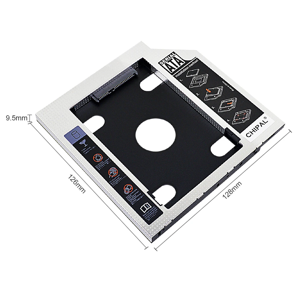 Универсальный Переходник CHIPAL для установки второго жесткого диска 9 5 мм SATA 3 0 Optibay