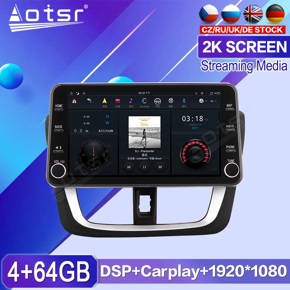 

11.8" MAX-PAD Android 9 Car Multimedia player For Toyota Vios 2014 2015 2016 2017 Car GPS Navi Head Unit Auto Radio Audio Stereo