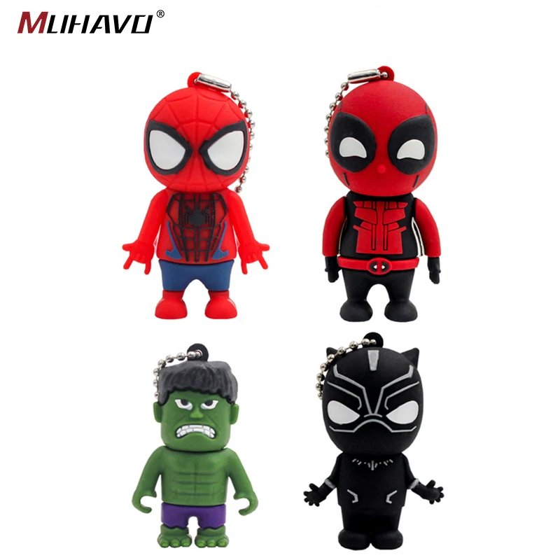 Флеш накопитель usb Spiderman 128 ГБ флешка Халк 64 32 16 флеш 8 4 Гб 2 0 Comic hero диск| |