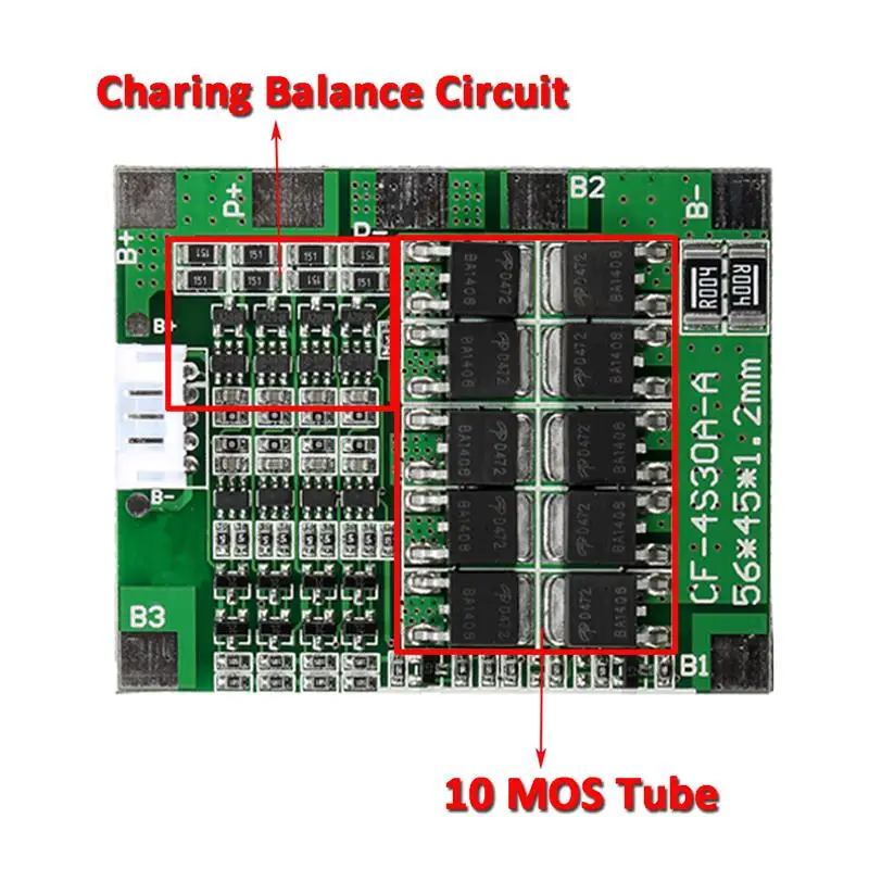 BMS 4S 30A 14 8 V lto 18650 Защитная схема для литий ионной литиевой батареи балансировочная