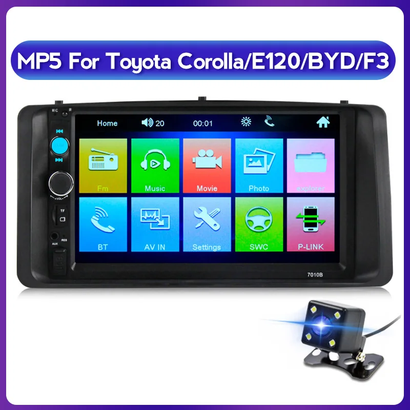 MP5 Автомобильный DVD плеер для Toyota Corolla E120 BYD F3 2 Din мультимедийный Стерео GPS