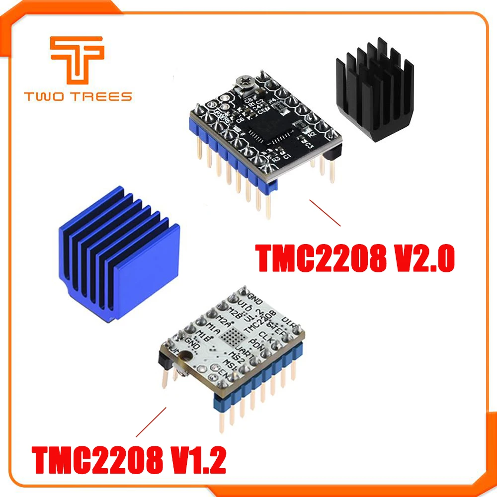 1 шт. Stepstick TMC2208 TMC2209 Драйвер шагового двигателя супер тихий с новыми радиаторами Замена для SKR V1.3 плата управления MKS GEN