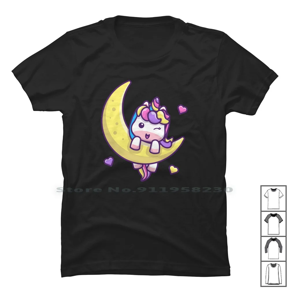 Футболка с единорогом на Луне 100% хлопок мультяшный кино комикс игра Нико луна