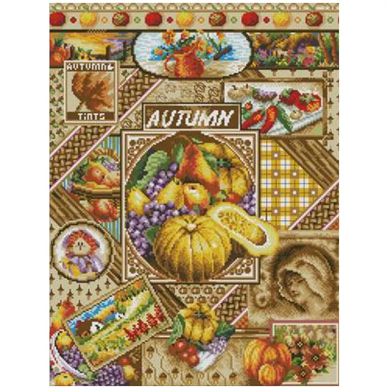 

Harvest of autumn patterns counted 11CT 14CT 18CT Cross Stitch Sets DIY Chinese Cross-stitch Kits Embroidery Needlework