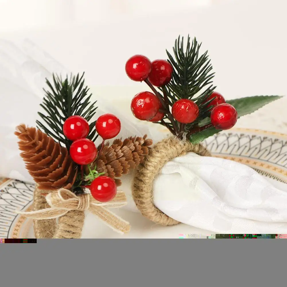 

Кольцо для салфеток в виде сосны, Рождественское украшение для стола, Пряжка для салфеток для обеденной вечеринки, банкета, аксессуары Y6g4