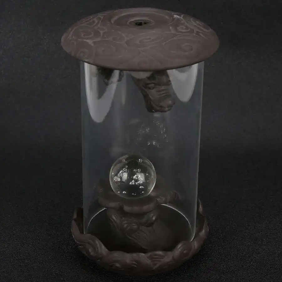 Incense Burner Dragon Backflow Red Porcelain Creative LED Light Windshield Home Decor incense burner | Дом и сад