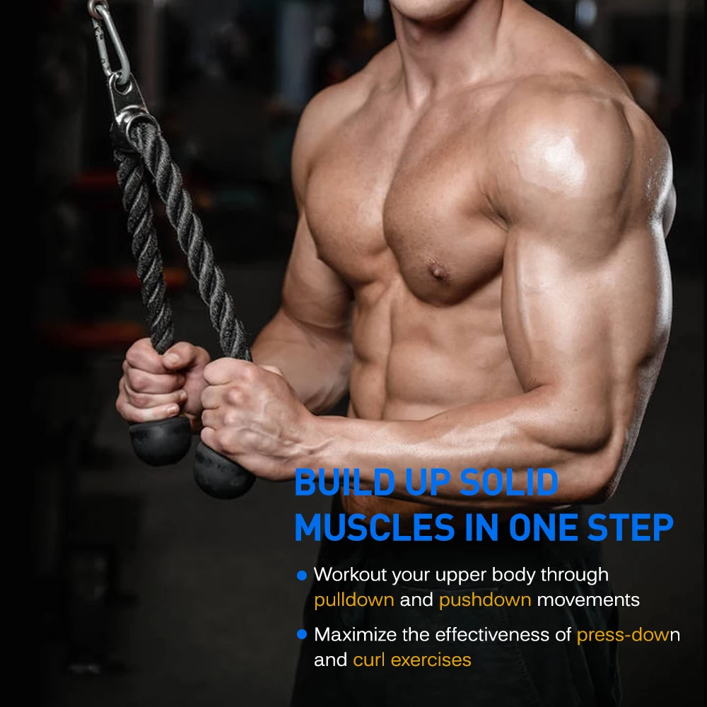 7pcs подготовки тянуть вниз веревка для упражнений ручки зажим Карабин Набор 27IN