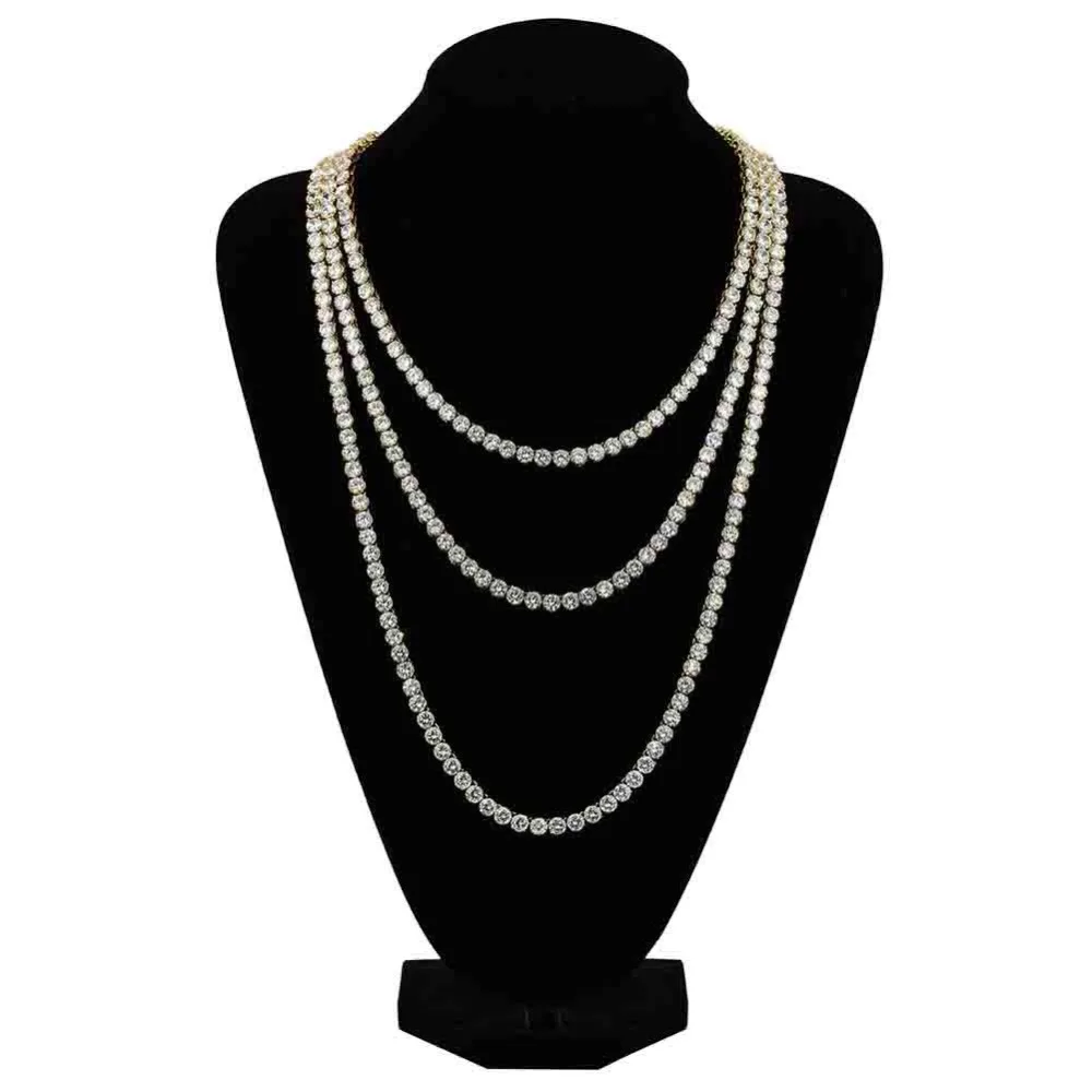 

Men Hip hop Iced Out Bling Bling Tennis chains Necklaces Cubic Zirconia 6mm width chain necklace Hiphop jewelry Luxury gifts