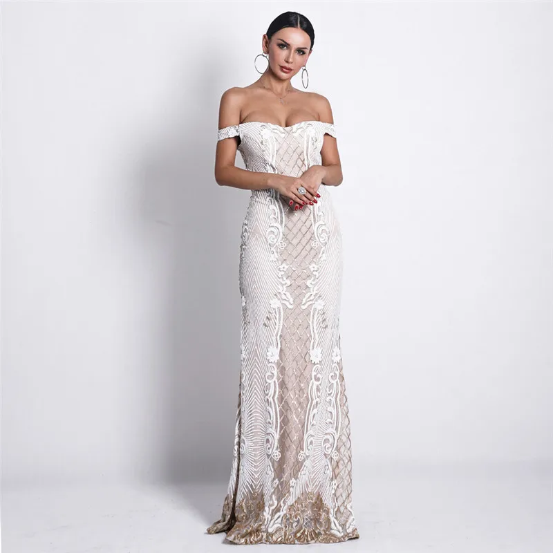 Женское вечернее платье с аппликацией IFox элегантное светоотражающее открытыми