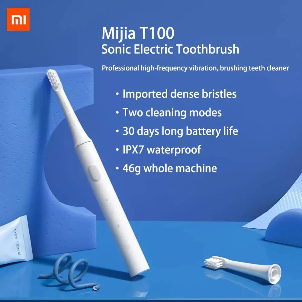 Новейшая электрическая зубная щетка Xiaomi Sonic T100 умная двухскоростная для чистки