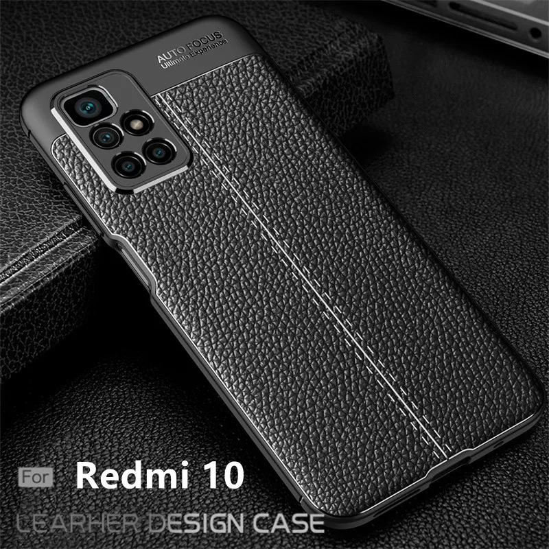 Case For Xiaomi Redmi 10 Cover For Redmi 10 Capas Coque Bumper Shockproof Back TPU Soft Leather For Fundas Xiaomi Redmi 10 Cover