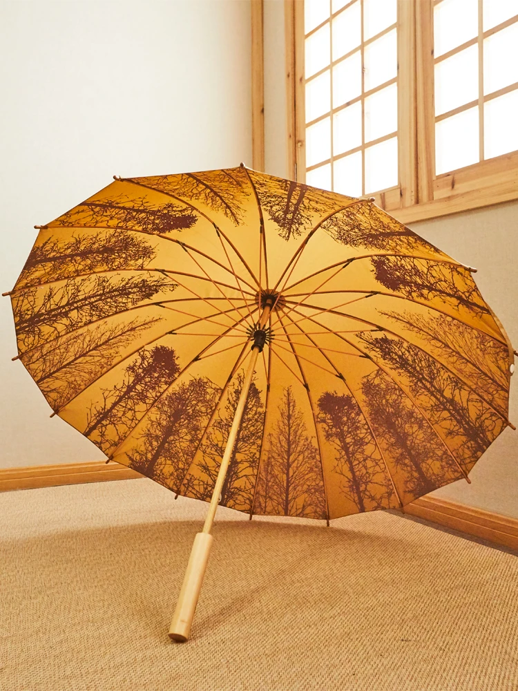 Online Ombrello Dritto Da Donna Con Manico Lungo Antivento Grande Stile Cinese Ombrello Antipioggia Retrò Protezione UV Regali Sombrilla AG50YS